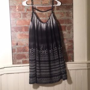 Black patterned sundress with spaghetti straps